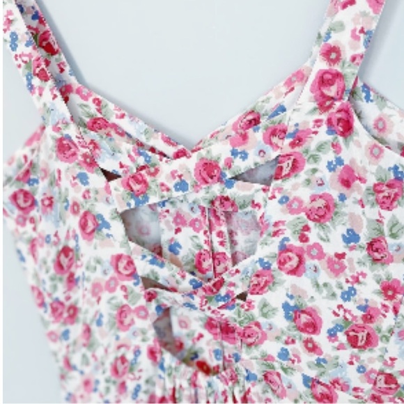 Urban Outfitters Staring At Stars Cross-back Romper 90s Floral Backless Playsuit - Picture 6 of 16
